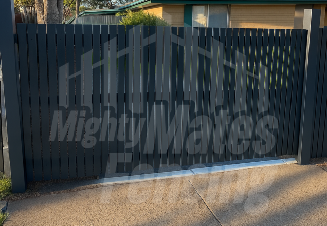 vertical steel batten fencing 2