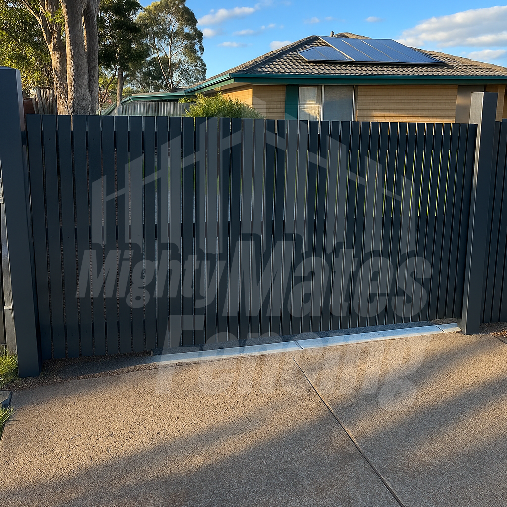 vertical steel batten fencing 2