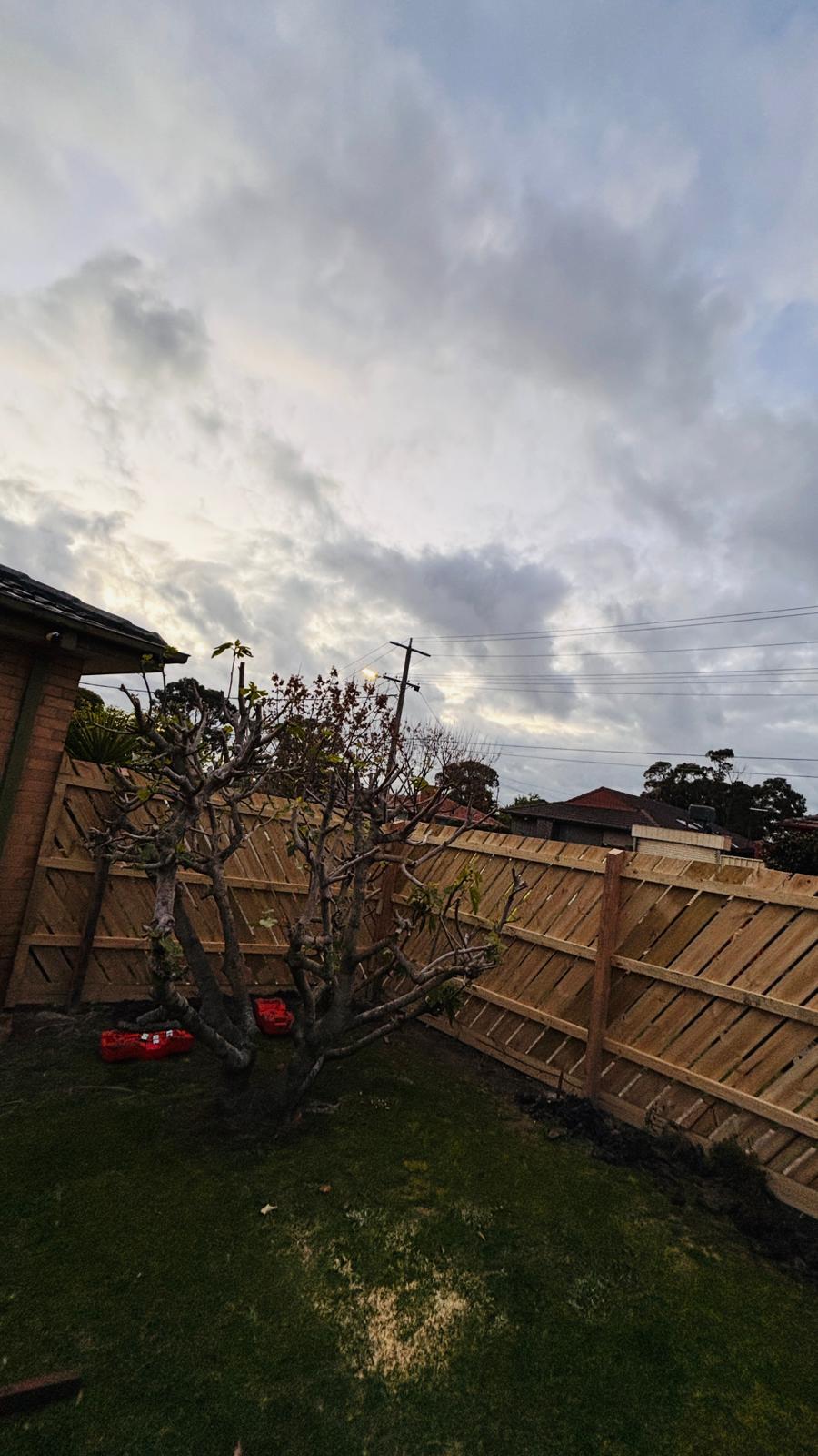 Diagonal Timber Fence Dallas 1