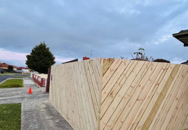 Diagonal Timber Fence - Dallas-4