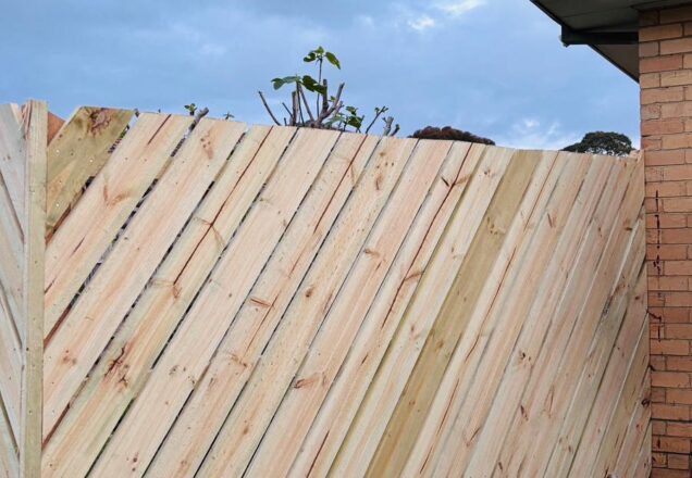 Diagonal Timber Fence - Dallas-5