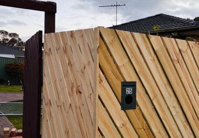 Diagonal Timber Fence - Dallas-6