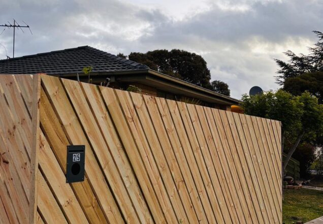 Diagonal Timber Fence - Dallas-7